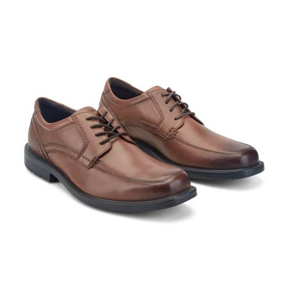 Rockport truTECH Derby Shoes Men 14 Brown Excellent Leather Square Toe Lace Up